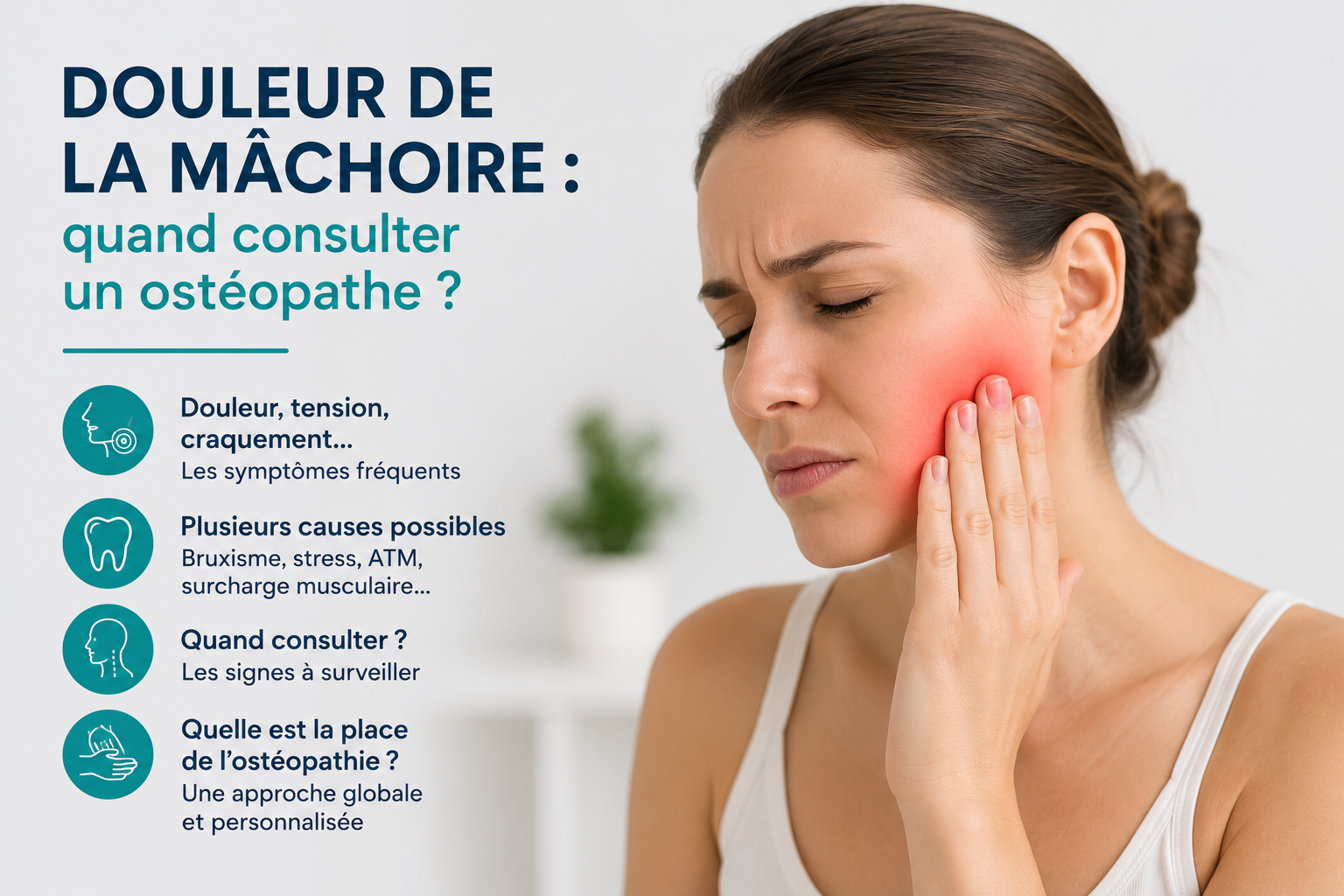 Douleur de la mâchoire : quand consulter un ostéopathe à Notre-Dame-de-Riez ?